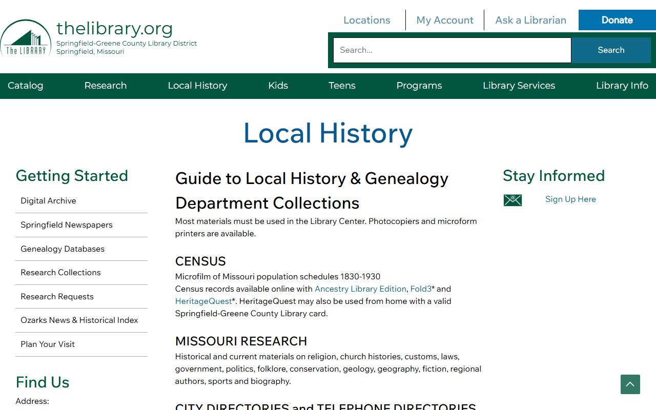 Springfield-Greene County Library obituary records