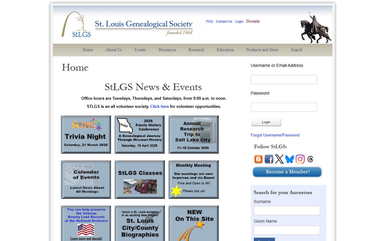 St. Louis Genealogical Society obituary records
