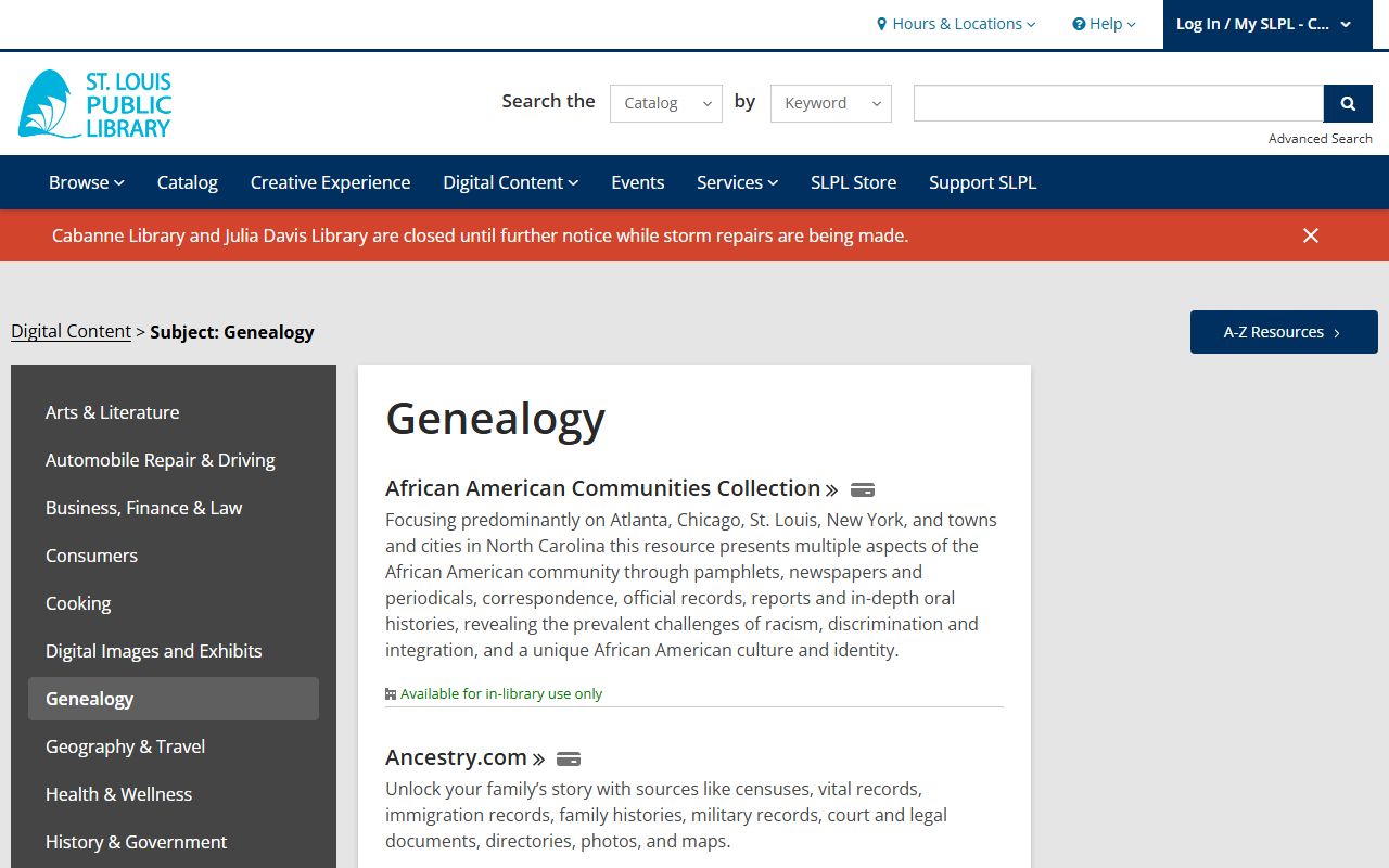 St. Louis Public Library obituary records