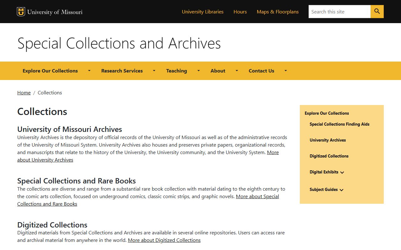 University of Missouri digital collections for obituary research